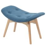 Hocker Gimli Webstoff / Esche massiv - Jeansblau