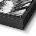 Ingelijste afbeelding Tijger Roofdier verwerkt hout - zwart - 70 x 118 x 3,7 cm