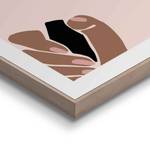 Poster con cornice Donna con ombrello Materiale a base lignea - Marrone - 50 x 70 x 1,6 cm