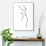 Tableau déco Silhouette de femme Bois manufacturé - Blanc - 50 cm x 70 cm x 1,6 cm