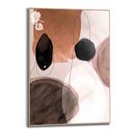 Ingelijste afbeelding Abstract Rond II verwerkt hout - bruin - 50 x 70 x 1,6 cm