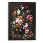 Tableau déco Nature morte avec fleurs Verre - Noir - 50 cm x 70 cm x 2 cm