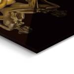 Tableau déco en verre Femme en doré Verre - Noir - 70 cm x 50 cm x 2 cm