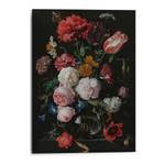 Wandbild Stillleben mit Blumenvase Metall - Mehrfarbig - 50 x 70 x 2 cm