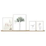 Wandbilder Set Linienzeichnung Natur Holzwerkstoff - Schwarz - 40 x 50 x 1,6 cm