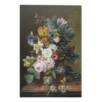Wandbild  Stillleben mit Blumen Holzwerkstoff - Grün - 60 x 90 x 2 cm