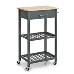 Carrello da cucina Addison Bambù / MDF - Grigio - 58 x 40 x 93 cm