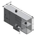 Sideboard Gramsie Beton Dekor / Weiß - Breite: 160 cm