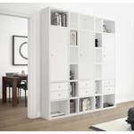 Boekenkast Emporior X crèmewit - Hoogglans wit - Breedte: 190 cm