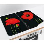 Afdekplaat Papaver (set van 2) glas - meerdere kleuren