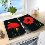 Afdekplaat Papaver (set van 2) glas - meerdere kleuren