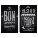 Afdekplaat Bon Appetit (set van 2) glas - meerdere kleuren