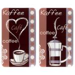 Abdeckplatte Kaffeeduft (2er-Set) Glas - Mehrfarbig