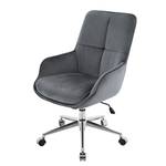 Chaise de bureau Stody Velours / Métal - Gris foncé / Chrome