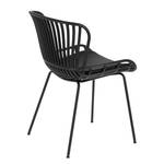 Chaises Sakira (lot de 4) Imitation cuir / Acier - Noir