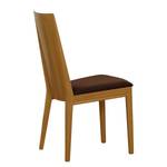 Chaises Atla (lot de 2) Tissu / Chêne massif - Café / Chêne