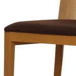 Chaises Atla (lot de 2) Tissu / Chêne massif - Café / Chêne