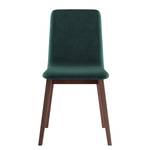 Chaises capitonnées Nami (lot de 2) Vert foncé - Imitation noyer