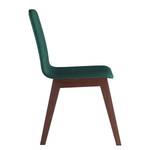 Chaises capitonnées Nami (lot de 2) Vert foncé - Imitation noyer