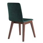 Chaises capitonnées Nami (lot de 2) Vert foncé - Imitation noyer