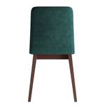 Gestoffeerde stoel Nami (set van 2) Donkergroen - Notenboomhouten look
