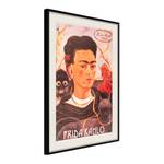 Poster Frida Kahlo Polystyrol / Papiermass - Schwarz / Weiß - 40 x 60 cm