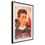 Poster Frida Kahlo Polystyrol / Papiermass - Schwarz / Weiß - 20 x 30 cm