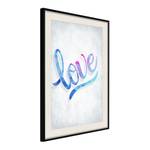 Poster Love polystyreen/papierpulp - Zwart/wit - 40 x 60 cm