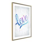 Cornice e poster Love Polistirene / Carta - Bianco/Oro - 20 x 30 cm