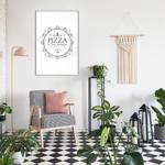 Poster Pizza is the Answer Polystyrol / Papiermass - Grau / Weiß - 40 x 60 cm
