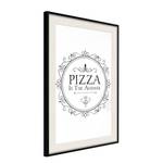 Affiche Pizza is the Answer Polystyrène / Papier - Noir / Blanc - 30 x 45 cm