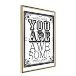 Cornice e poster You Are Awesome Polistirene / Carta - Dorato - 40 x 60 cm