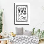 Poster You Are Awesome Polystyrol / Papiermass - Schwarz / Weiß - 20 x 30 cm