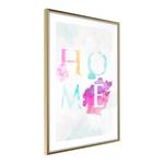 Affiche Rainbow Home Polystyrène / Papier - Blanc / Doré - 40 x 60 cm