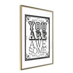 Cornice e poster You Are Awesome Polistirene / Carta - Bianco/Dorato - 40 x 60 cm