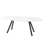 Table Berit Extensible - Verre de sécurité / Fer - Blanc / Noir