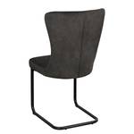 Chaises cantilever Amalia II (lot de 2) Microfibre / Acier - Anthracite / Noir