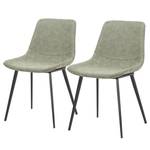 Chaises Teini (lot de 2) microfibre / Acier - Microfibre Colby: Vert vintage