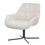 Relaxsessel Belton Samt / Metall - Creme / Schwarz