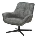 Relaxfauteuil Beloha fluweel/metaal - vintagegrijs/zwart