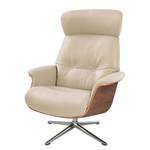 Fauteuil relax Anderson I Cuir véritable Neka : Cachemire - Chrome brillant - Noyer