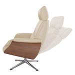 Fauteuil relax Anderson I Cuir véritable Neka : Cachemire - Chrome brillant - Noyer