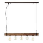 Suspension Woodhill Partiellement en peuplier massif / Fer - 5 ampoules