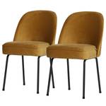 Chaises capitonnées Cera I (lot de 2) Jaune moutarde