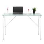 Schreibtisch Mahia Glas / Aluminium - Weiß
