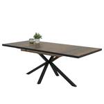 Eettafel Jurien (met uitschuiffunctie) oudhouten look/zwart - Afvalhout look	 - Zwart