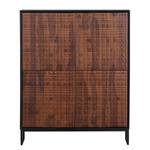 Highboard Dynk Sheesham massiv - Sheesham / Schwarz