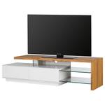 Tv-meubel Molios I deels massief eikenhout - wit/eikenhout
