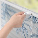 Plissé Klemfix Blueprint Palms polyester - blauw - 100 x 130 cm