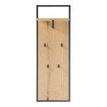 Garderobepaneel Marcoola - 44 cm fineer van echt hout/metaal - gespleten eikenhout/zwart